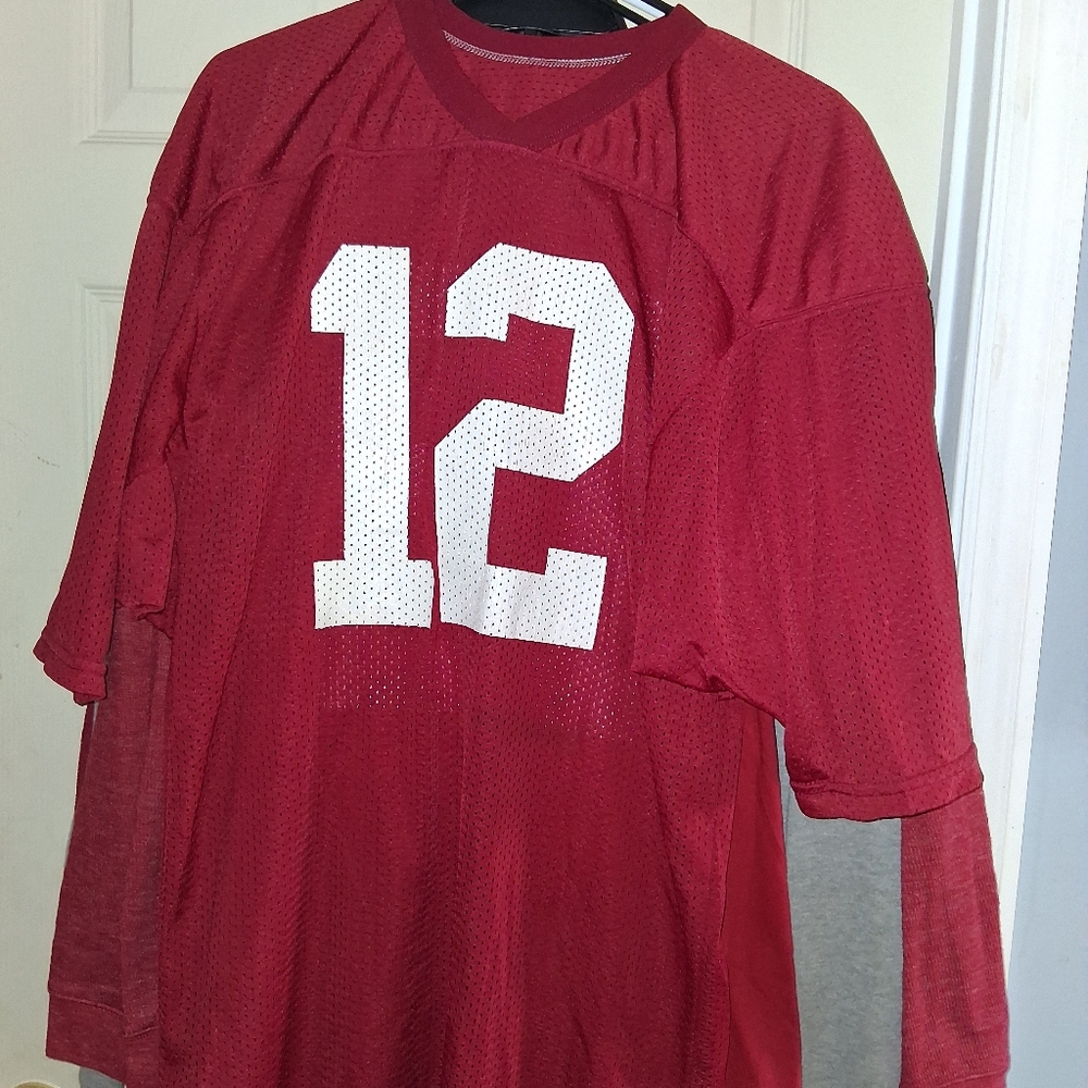 Red Mesh Jersey with Number 12
